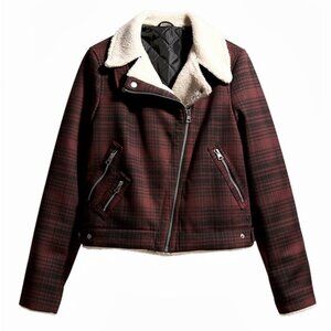 New American Eagle Plaid Moto Jacket